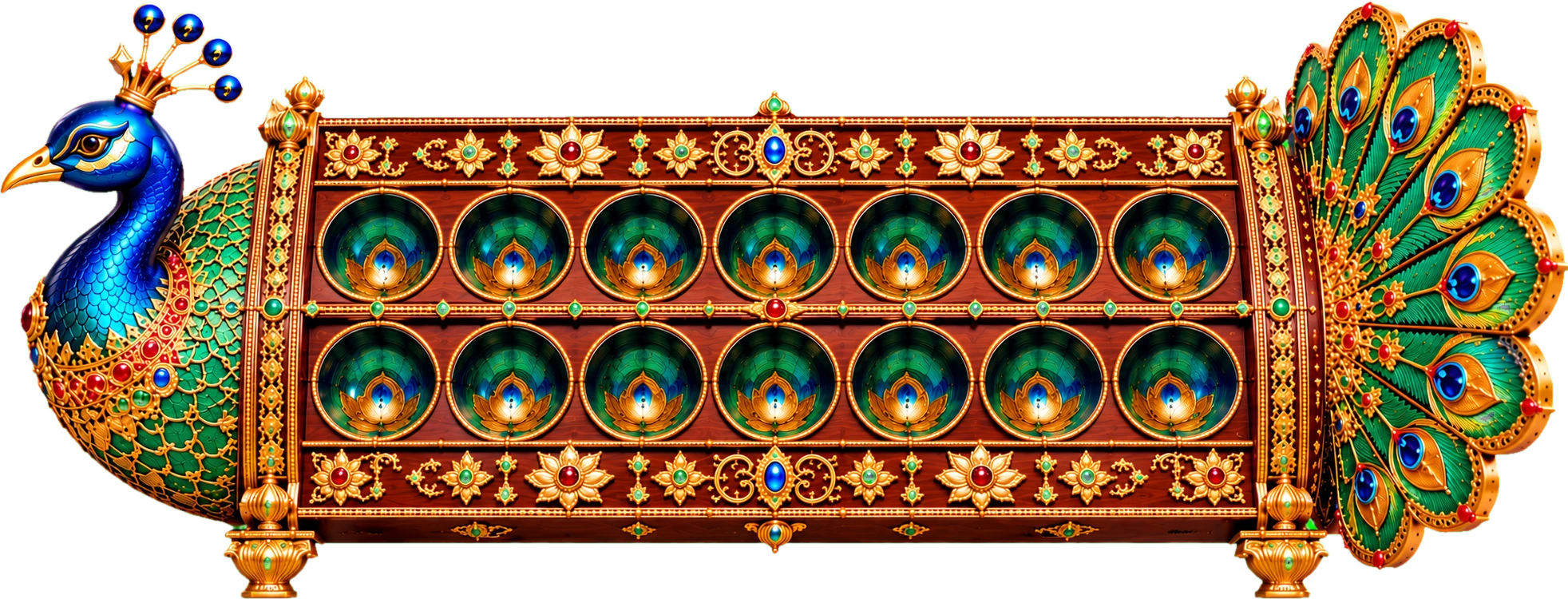 Royal peacock box, open